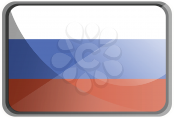 Vector illustration of Russia flag on white background.