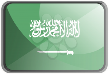 Vector illustration of Saudi Arabia flag on white background.
