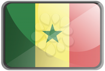 Vector illustration of Senegal flag on white background.