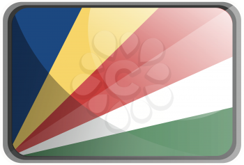 Vector illustration of Seychelles flag on white background.