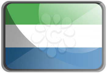 Vector illustration of Sierra Leone flag on white background.