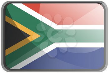 Vector illustration of South Africa flag on white background.