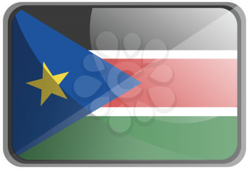 Vector illustration of South Sudan flag on white background.