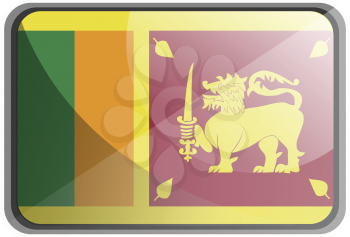 Vector illustration of Sri Lanka flag on white background.