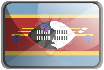 Vector illustration of Swaziland flag on white background.