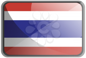 Vector illustration of Thailand flag on white background.