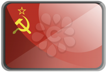Vector illustration of USSR flag on white background.