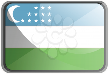 Vector illustration of Uzbekistan flag on white background.