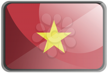 Vector illustration of Vietnam flag on white background.