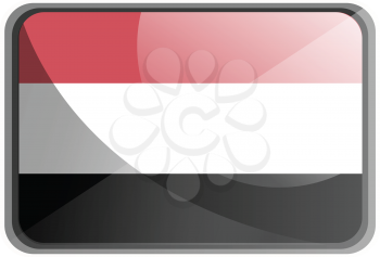 Vector illustration of Yemen flag on white background.