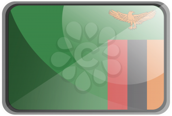 Vector illustration of Zambia flag on white background.