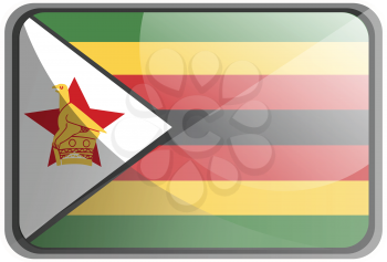 Vector illustration of Zimbabwe flag on white background.