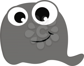 Grey scarry ghost vector illustration on white background 