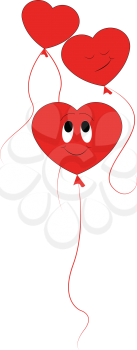 Smiling red ballons vector illustraton on white background 
