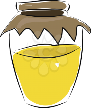 Glass jar with honey vector illustration on white background 