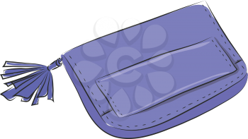 Violet kids wallet with pocket  vector illustration on white background 