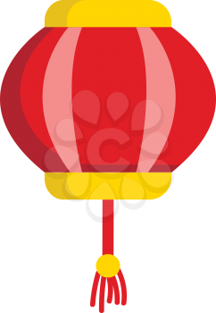 Red and yellow lantern  vector illustration on white background 