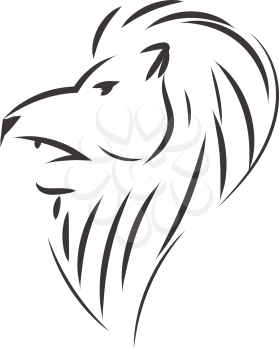 Simple black and white sketch of leo horoscope sign vector illustration 