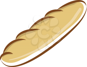 Simple vector illustration of a french baguette on white background 