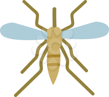 Simple vector illustration of mosquito on white background 