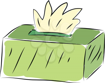 Light green tissue box vector illustration on white background 