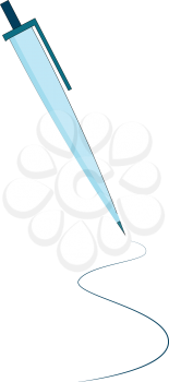 Light blue pen vector illustration on white background 