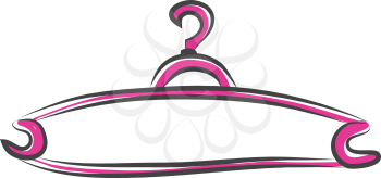Pink coat hanger vector illustration on white background 