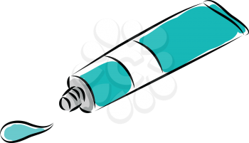 Blue tube of toothpaste illustration color vector on white background