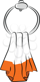 Ring towel holder illustration color vector on white background
