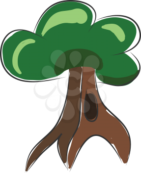 Doodle of forest tree illustration color vector on white background