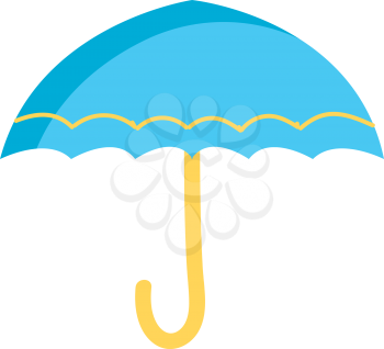 Blue and yellow umbrella illustration color vector on white background