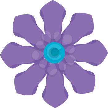 Drawing of violet flower illustration color vector on white background