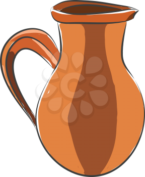 Wine jug made from clay illustration color vector on white background
