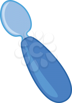 A blue small spoon used to feed the babies vector color drawing or illustration 