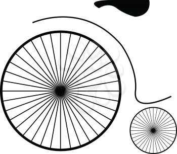 Design of a bicycle with one big and another small wheel vector color drawing or illustration 
