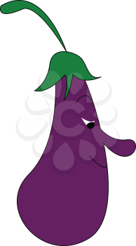 A brinjal shaped creature with long nose vector color drawing or illustration 