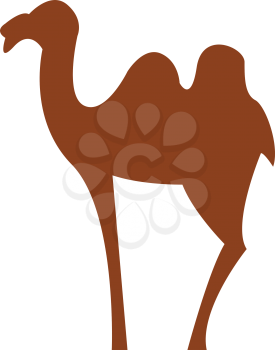 silhouette of a camel with its humps vector color drawing or illustration 