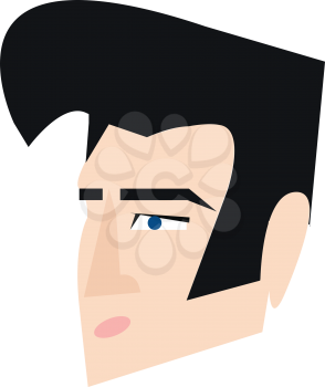 Clipart of Elvis Presley with his signature hair style vector color drawing or illustration 