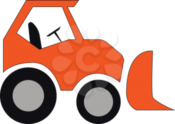 An orange eskalator car with driver seat and steering wheel vector color drawing or illustration 