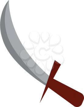 A sharp metal weapon called knife with wooden handle vector color drawing or illustration 