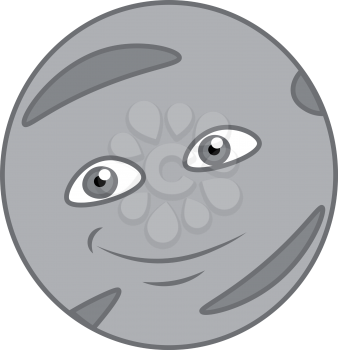 Happy face of mercury the smallest planet in our solar system vector color drawing or illustration 