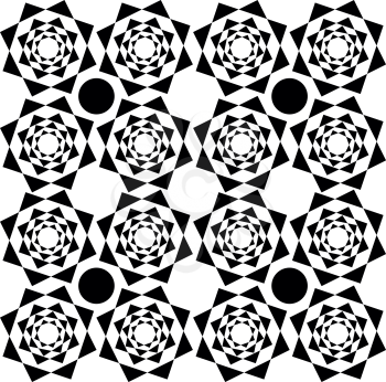 A beautiful black and white kaleidoscopic design vector color drawing or illustration 