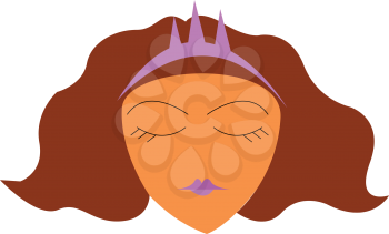 A beautiful princess with her jeweled tiara vector color drawing or illustration 