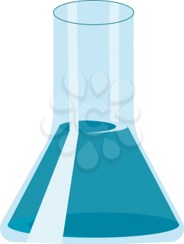 A conical flask used in laboratory for scientific experiments vector color drawing or illustration 