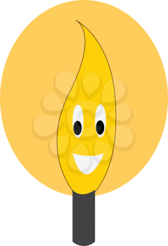 Clipart of a glowing light with smile on face vector color drawing or illustration 