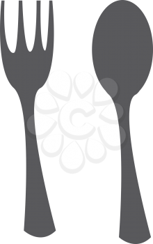 A cutlery set of spoon and fork used for eating the food vector color drawing or illustration 