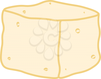A healthy serving of bean curd or tofu made using soymilk vector color drawing or illustration 