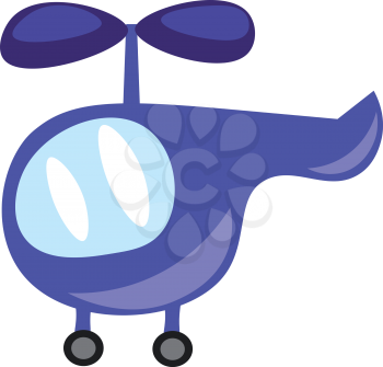 A blue toy helicopter for the kids to play with vector color drawing or illustration 