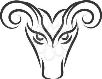 Zodiac sign of aries illustration color vector on white background