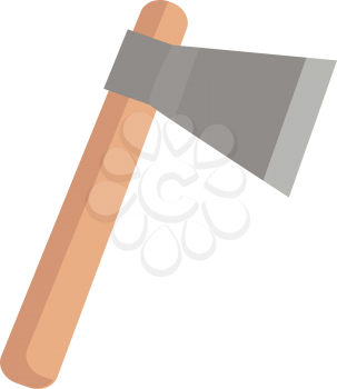 Axe with a steel blade illustration color vector on white background
